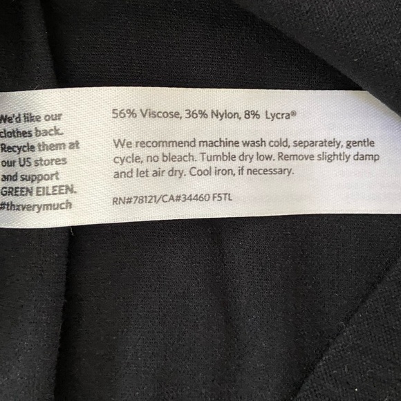 Eileen Fisher Black Leggings style pull up pants size XS - Picture 2 of 3